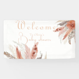 Elegante BohoPampas-Gras-Babydusche Banner