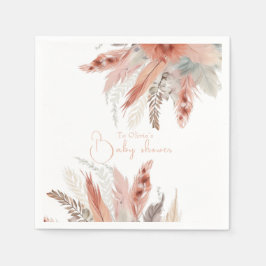 Elegante BohoPampas-Gras-Babydusche Serviette