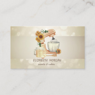 Elegante Bokeh, Streifen, Mixer Sonnenblumen Visitenkarte