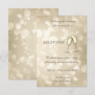 Elegante Bokeh-Weingläser Hochzeitsempfang Einladung