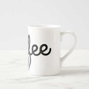 Elegante Bone-China-Kaffeetasse - Minimalistische  Prozellantasse