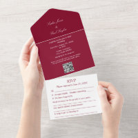 Elegante bordeauxrote Alles-in-einem-Hochzeitseinl