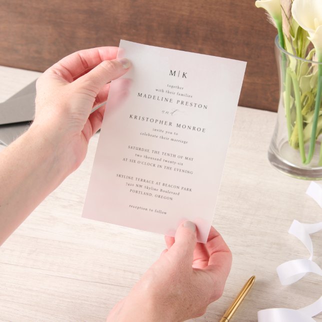 Elegante bordeauxrote Hochzeitseinladung (Handgehalten)