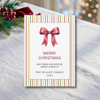 Elegante bordeauxrote Schleifen-Weihnachtsfeiertag Feiertagskarte