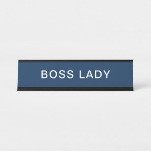 Elegante Boss Lady in Navy Blue Schreibtischnamensplakette