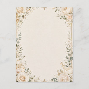 Elegante Botanik auf Vintage-Handmade-Papier Postkarte
