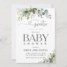 Elegante botanische Babyparty-Einladung