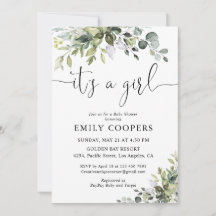 Elegante botanische Babyparty-Einladung
