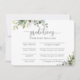 Elegante botanische Babyparty-Vorhersagekarte Einladung