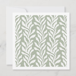 Elegante botanische Blätter Salbeigrün Minimal Mitteilungskarte