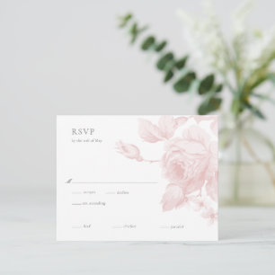 Elegante botanische Blumelhochzeit RSVP Karte