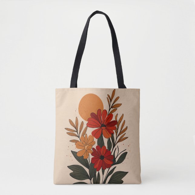 Elegante botanische Blumen-Tasche (Vorderseite)