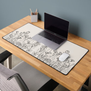 Elegante botanische Blumendesign-Schreibtischunter Schreibtischunterlage