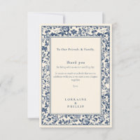 Elegante Botanische Blumenhochzeit Dankeschön Kart