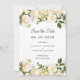 Elegante Botanische Chic Greenery Blumenzwiese Save The Date