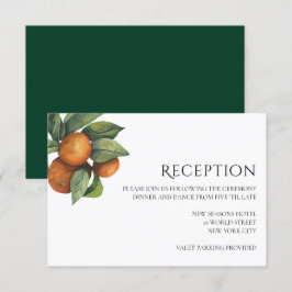 Elegante Botanische Citrus Hochzeitskarte Einladung