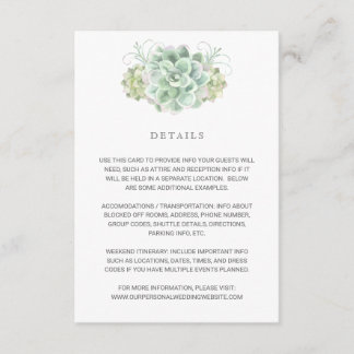 Elegante botanische Details Hochzeit Begleitkarte