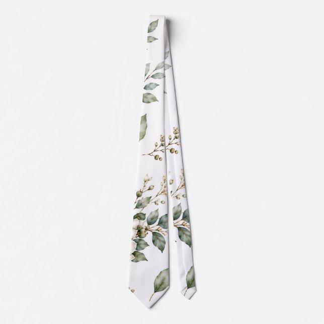 Elegante botanische Eukalyptus-Krawatte Krawatte (Vorderseite)
