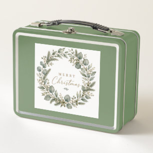 Elegante botanische Eukalyptus-Metall-Lunchbox Metall Brotdose