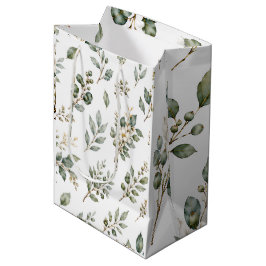 Elegante botanische Eukalyptus-Mittelgeschenktasch Mittlere Geschenktüte