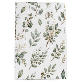 Elegante botanische Eukalyptus-Mittelgeschenktasch Mittlere Geschenktüte