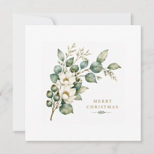 Elegante botanische Eukalyptus-Weihnachtskarte Feiertagskarte