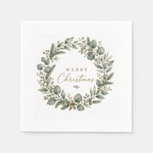 Elegante botanische Eukalyptus-Weihnachtsserviette Serviette