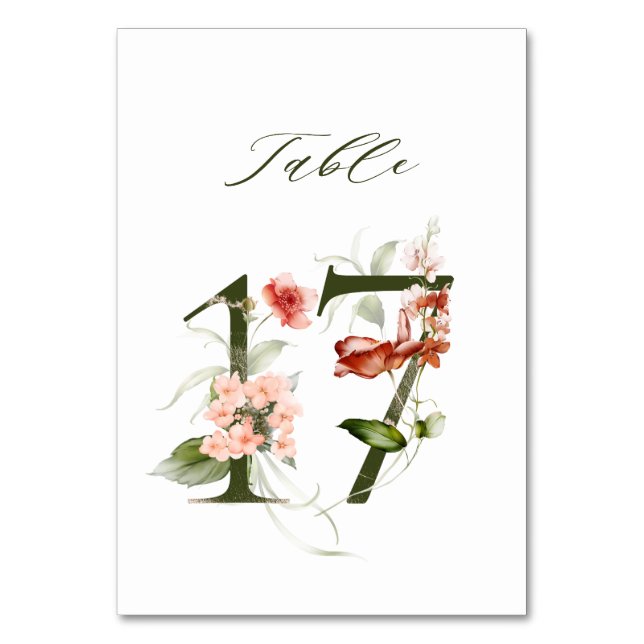 Elegante Botanische Flora Nr. 17, Tischnummer (Vorderseite)