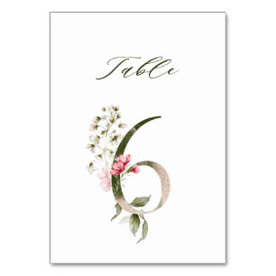 Elegante Botanische Flora Nummer 6, Tischnummer