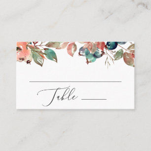 Elegante botanische Gartenhochzeit Herbstlaub Platzkarte