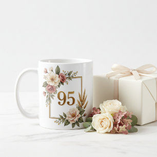 Elegante botanische Geschenktasse zum 95. Geburtst Kaffeetasse