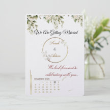 Elegante botanische Goldrahmen-Karte zur Vorabanze