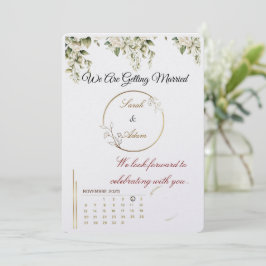 Elegante botanische Goldrahmen-Karte zur Vorabanze Einladung