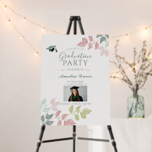 Elegante botanische Graduiertenparty Einladung