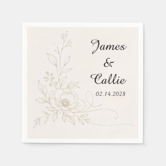 Elegante botanische Grünpflanzen-Hochzeitsserviett Serviette