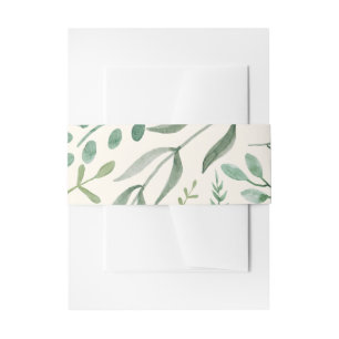 Elegante botanische Grünpflanzen Soft-Eierschale Einladungsbanderole