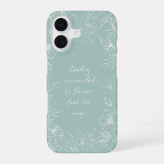 Elegante botanische Handyhülle für Bücherliebhaber iPhone 16 Hülle