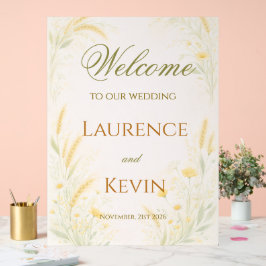 Elegante botanische Hochzeit Acrylschild