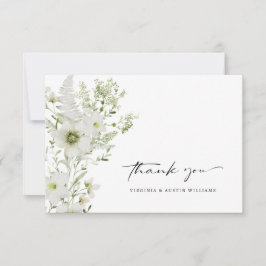 Elegante Botanische Hochzeit Dankeschön-Karte Dankeskarte