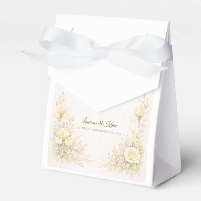 Elegante botanische Hochzeit Geschenkschachtel (Vorderseite)