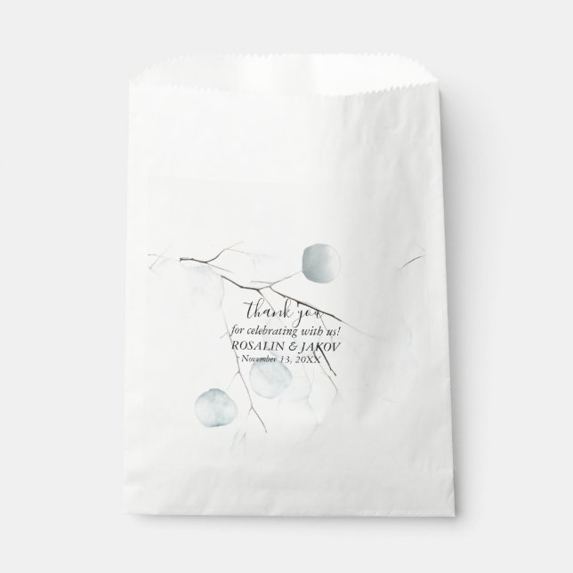 Elegante Botanische Hochzeit Geschenktütchen (Vorderseite)