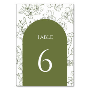 Elegante botanische Hochzeit mit floraler Schrift Tischnummer