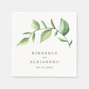 Elegante Botanische Hochzeit Serviette