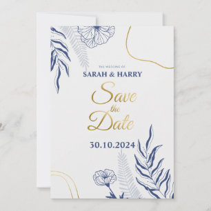 Elegante botanische Hochzeit Speichern Sie die Dat Einladung