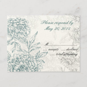 Elegante botanische Hochzeit UAWG RSVP Karte