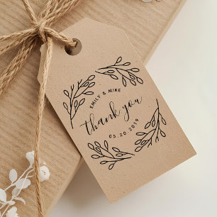 Elegante botanische Hochzeits-Dankeschön Permastempel