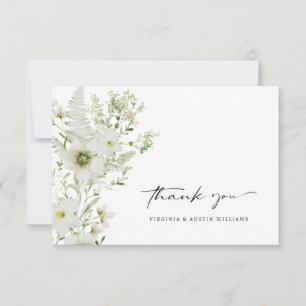 Elegante botanische Hochzeits-Dankeskarten Dankeskarte