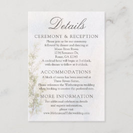 Elegante botanische Hochzeits-/Empfangsdetails Kar Begleitkarte