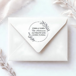Elegante botanische Hochzeits-Rücksendeadresse Permastempel
