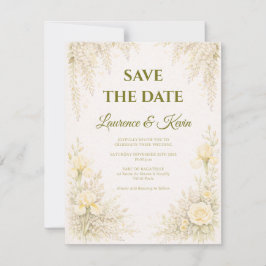 Elegante botanische Hochzeits‑Save‑the‑Date Save The Date